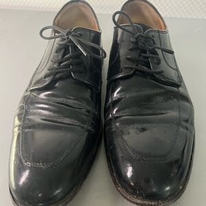 Johnston & Murphy Signature Series Oxford Dress Shoes Mens size 10 D Black Italy